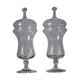 #2069 - Pair of glass pharmacy jars