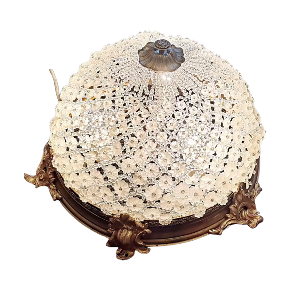 #7803 - pair cieling mounts bronze and beaded