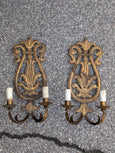 #5781 - gold scroll sconces iron