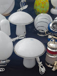 #5017 - Pair mushroom shaped murano glass lamps