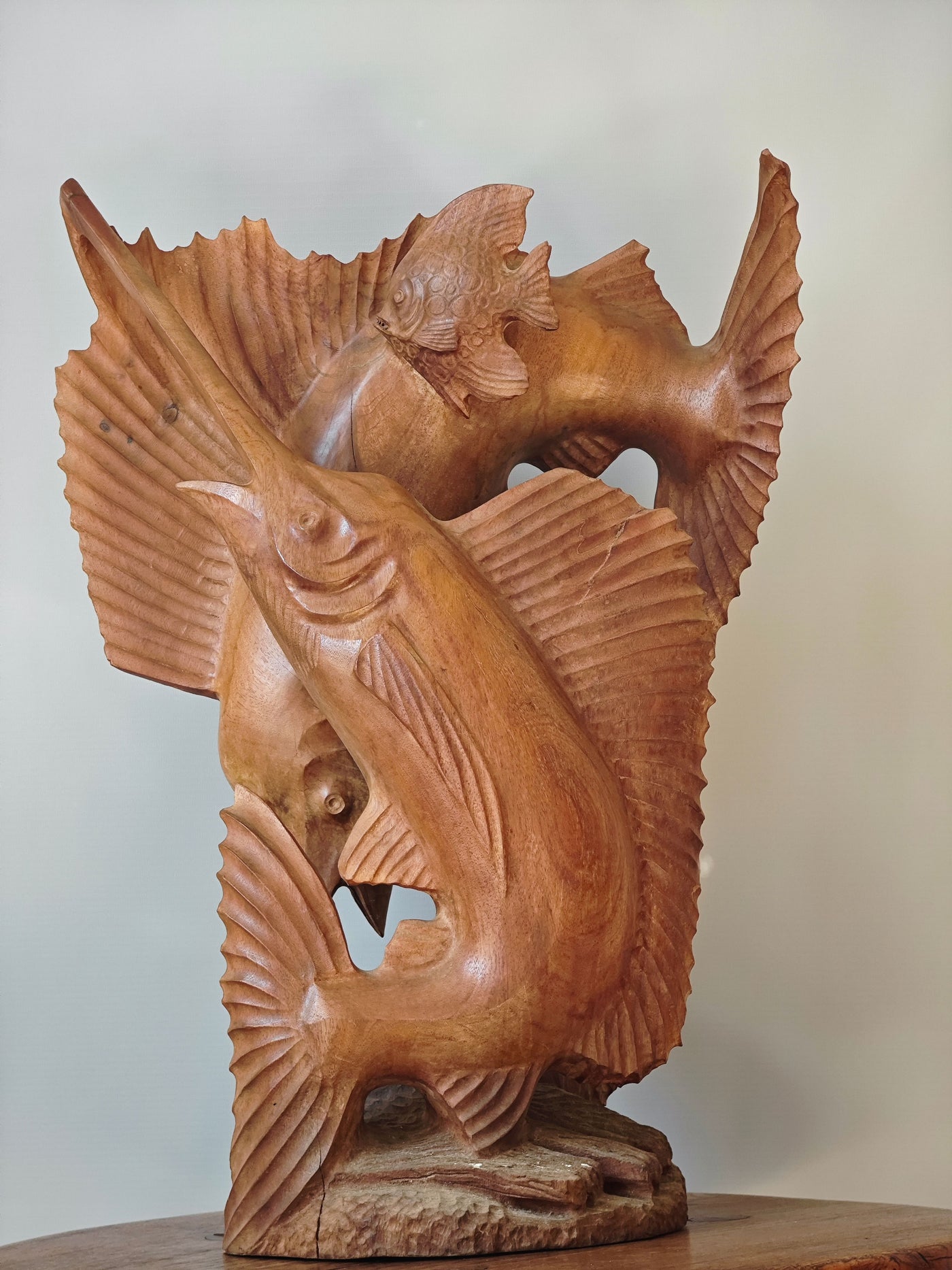 #2403 - Wooden fish sculpture