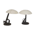 #5028 - pair lamps glass and with marlble base