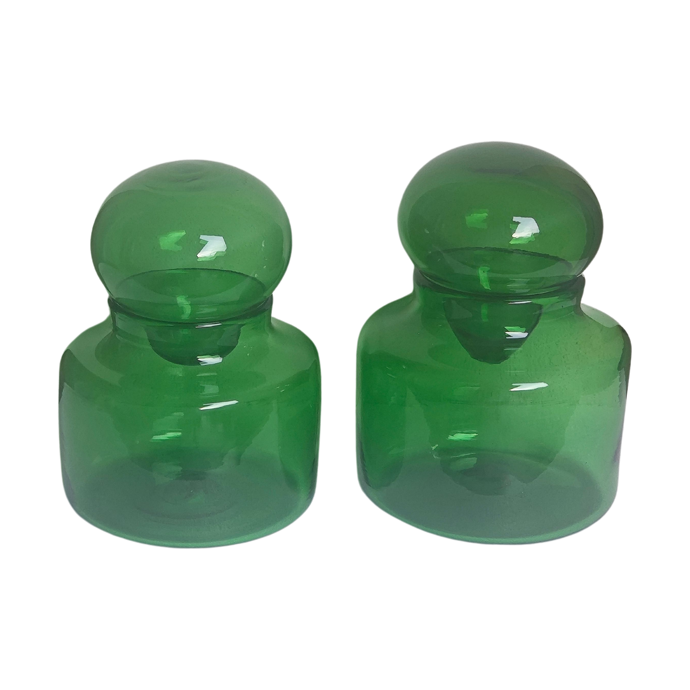 #5257 - Green decorative glass jars