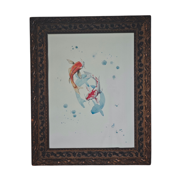 #5096 - Watercolor coy fish painting