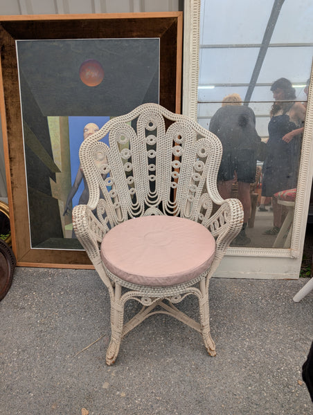 #8588 - chair woven bamboo white