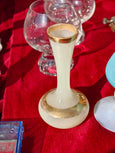 #8707 - vase white and gold Opaline