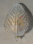 #8730 - pair Murano leaf sconces with finneal