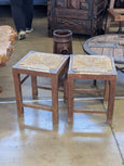 #8627 - Stools pair rush seat square