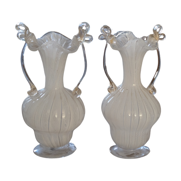 #5826 - pair venetian scrolly vases