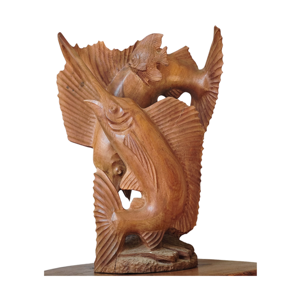 #2403 - Wooden fish sculpture