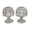 #8125 - wihte bamboo lamps