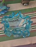 #5248 - Azure murano bowl with bubbles