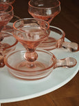 #5228 - Vintage set of pink pres glasses and pans - Hotel Savona