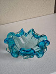 #5248 - Azure murano bowl with bubbles