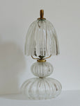#8785 - Lamp all glass with glass shade, medium size