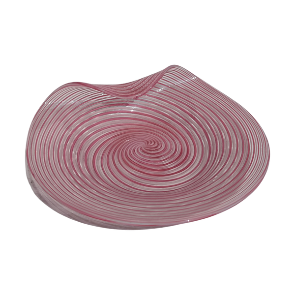 #5550 - Glass tray pink stripe