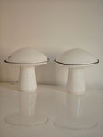 #5017 - Pair mushroom shaped murano glass lamps