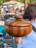 #7309 - Lidded wood bowl