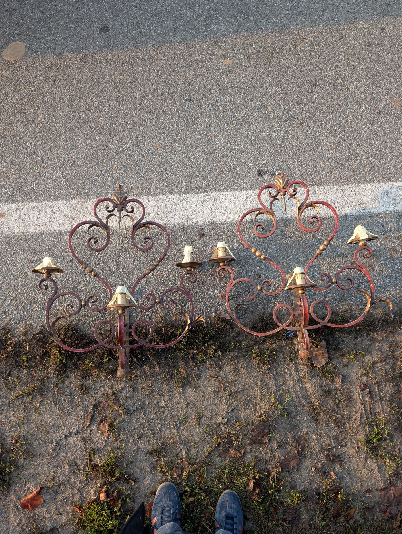 #6061 - Pair of big iron sconces