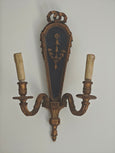 #5575 - Pair of wood sconces with bow