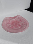 #5550 - Glass tray pink stripe