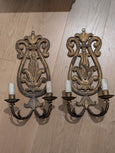 #5781 - gold scroll sconces iron