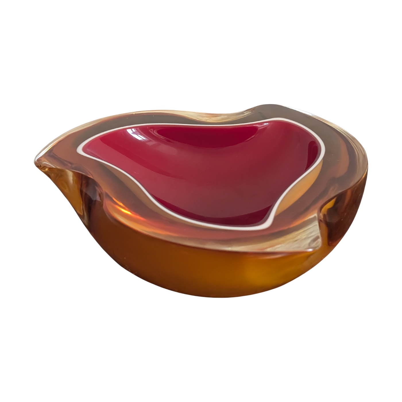 #7071 - Murano red/orange/whire bowl