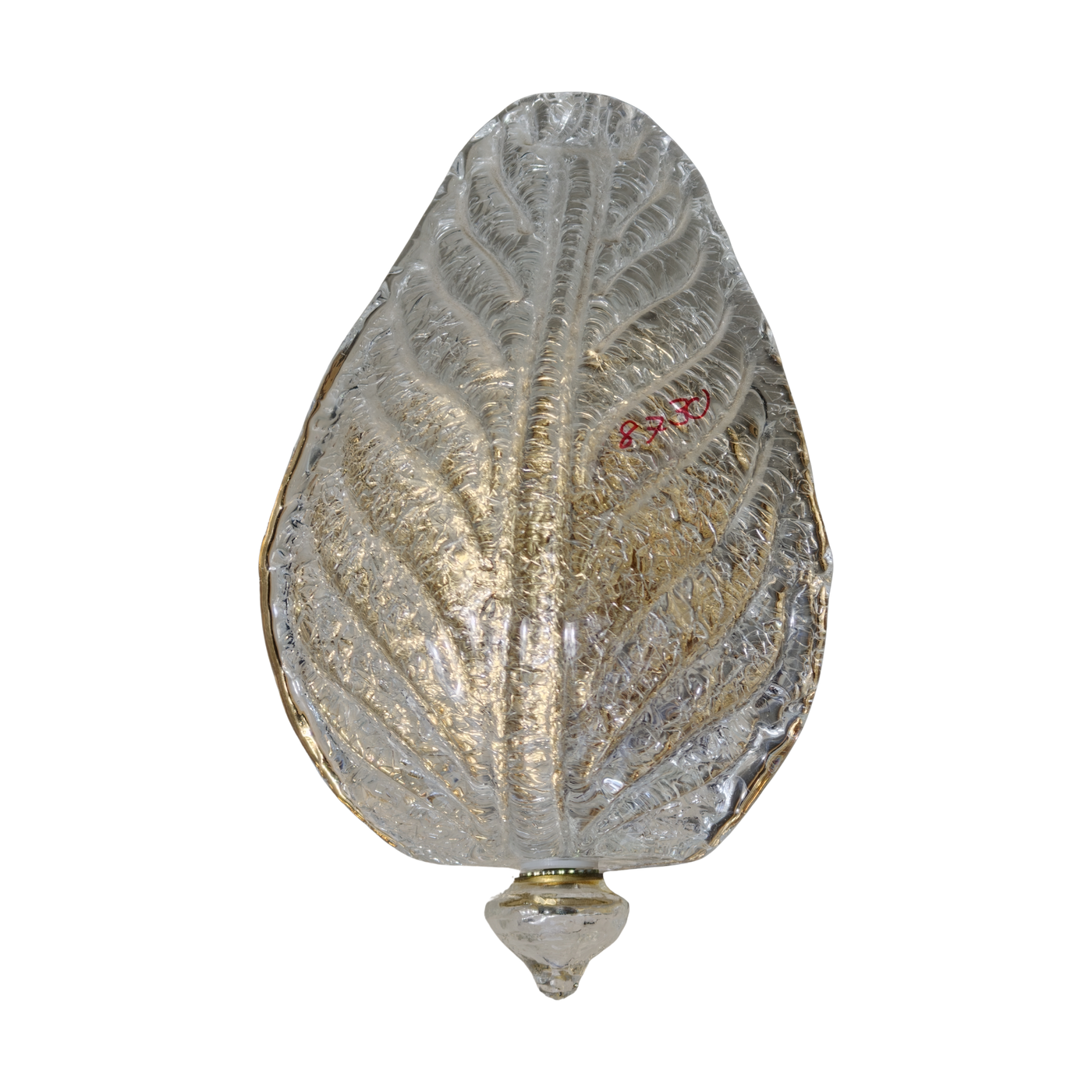 #8730 - pair Murano leaf sconces with finneal