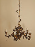 #5204 - 3 arm gold iron floral chandelier