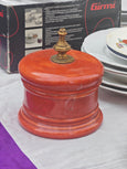 #5527 - Orange jar with lid