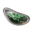 #863 - Flat bowl green transparent