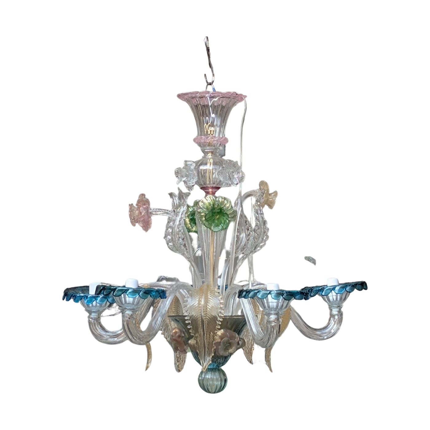 #5848 - colorful 5 arms venetian chandalier