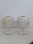 #8125 - wihte bamboo lamps