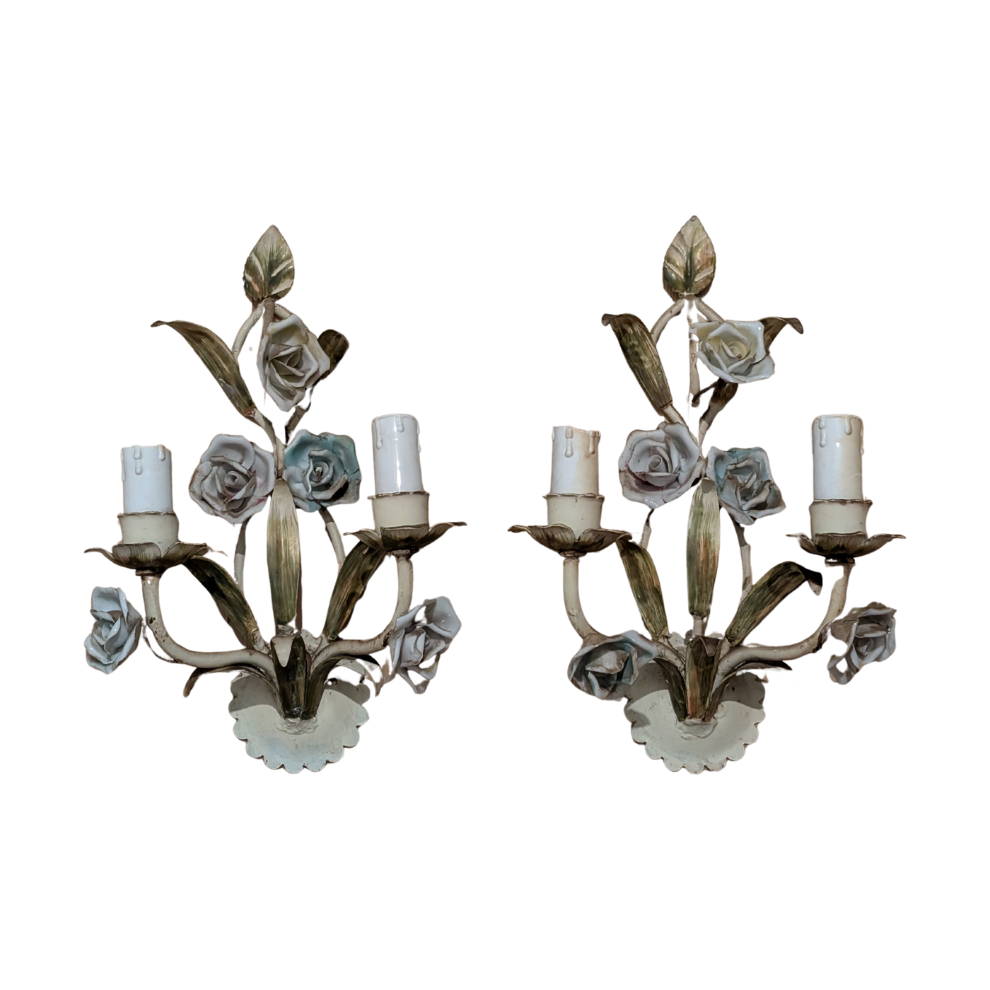 #5802 - floral porcelin sconces