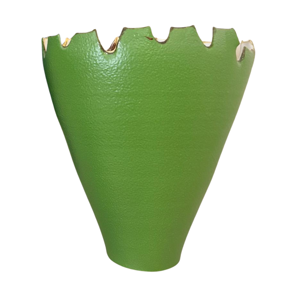 #8127 - green potery vase