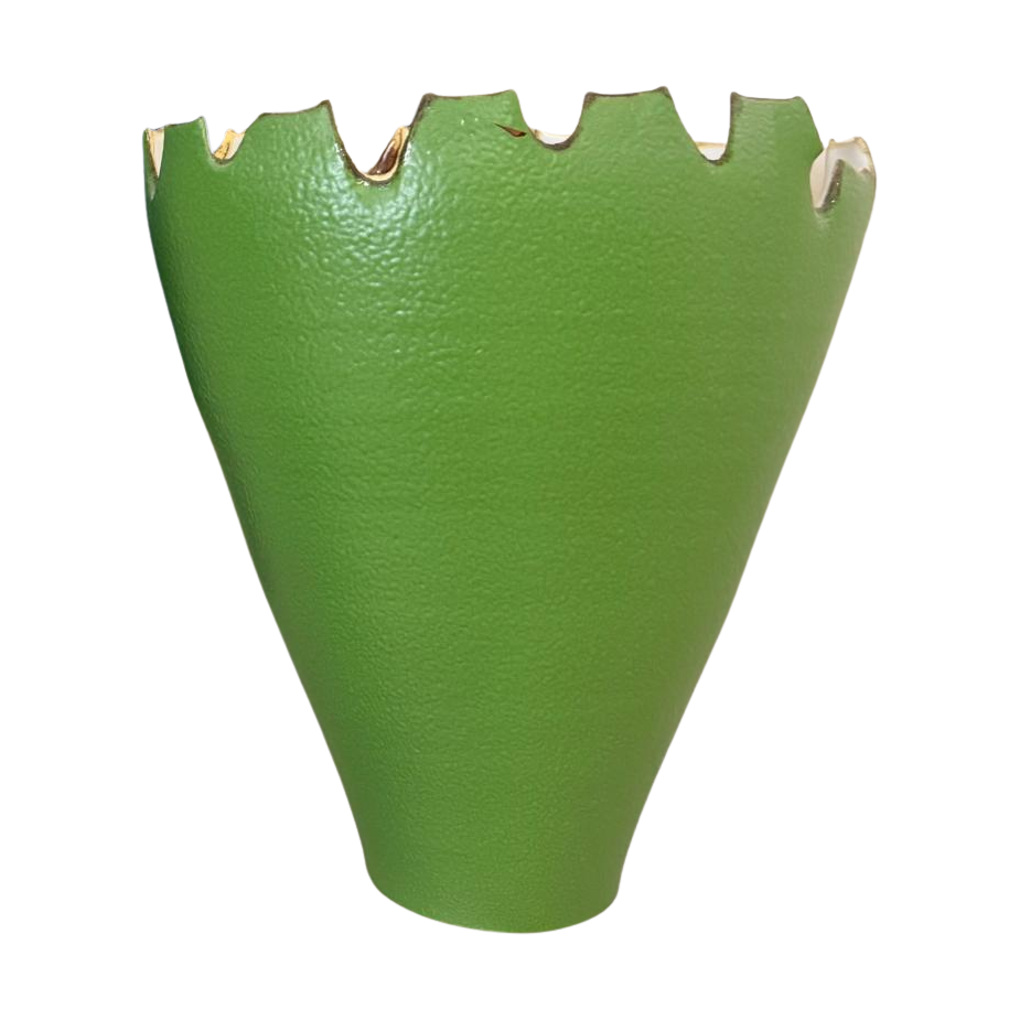 #8127 - green potery vase