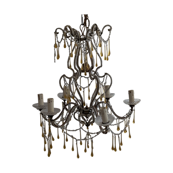 #5899 - crystal beaded chandelier