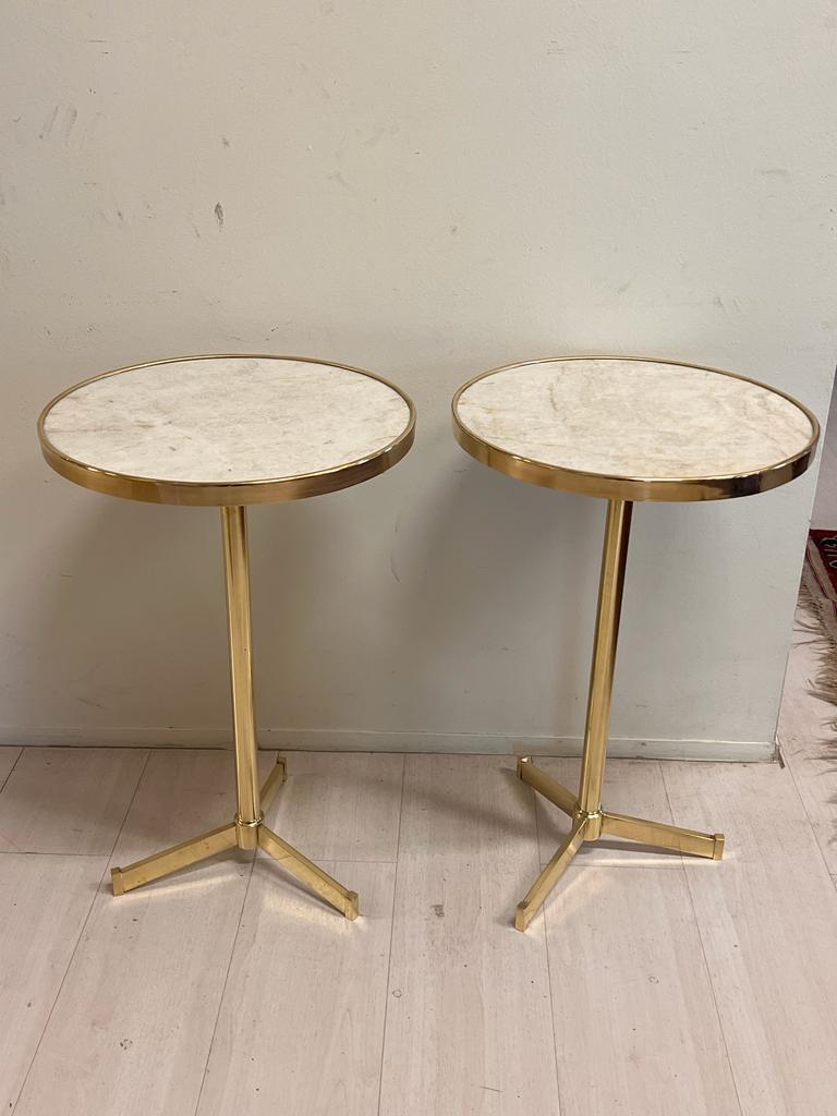 #7757-RGGG - Pair of Marble Top Tables