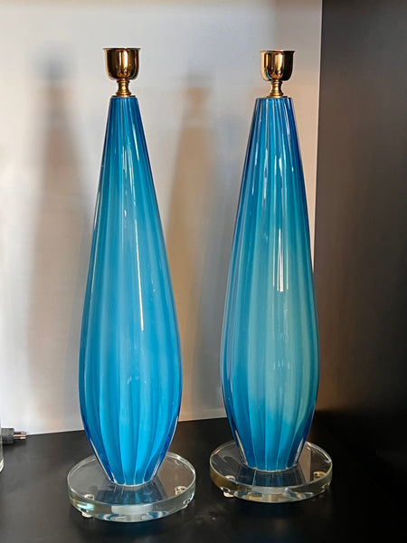 #7769-RUGG - Pair of Murano Lamps