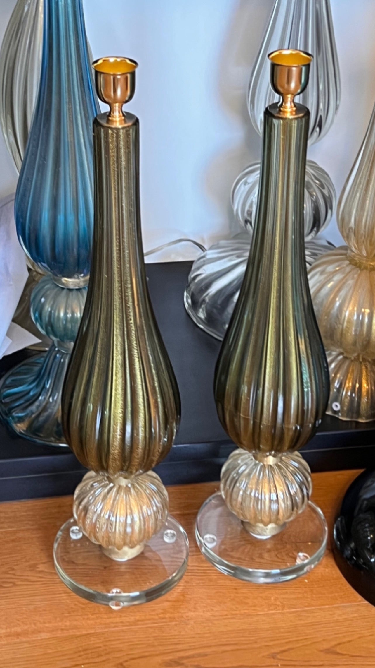 #7771-RUGG - Pair of Murano Lamps