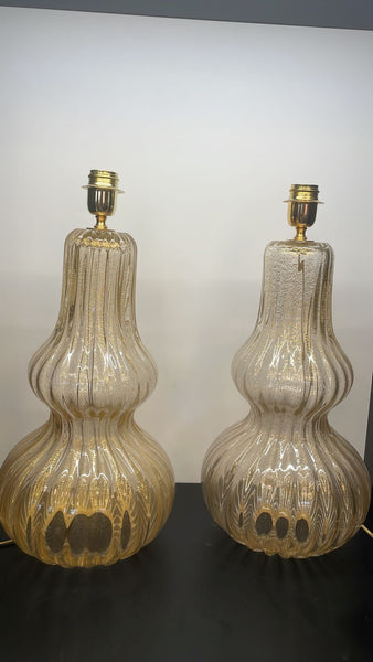 #7823-RUGG - Pair of Murano Lamps