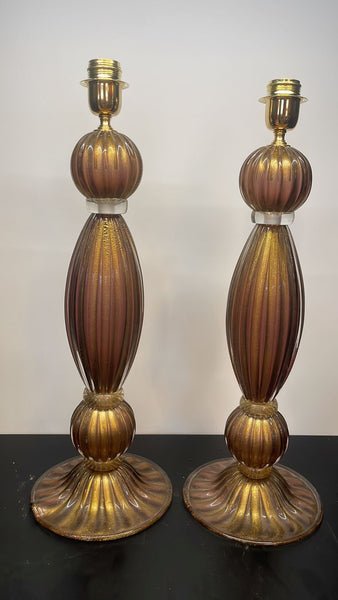 #7828-RRAG - Pair of Murano Lamps