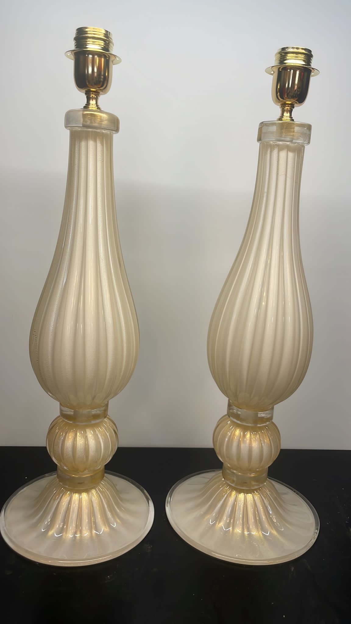 #7837-RPUG - Pair of Murano Lamps
