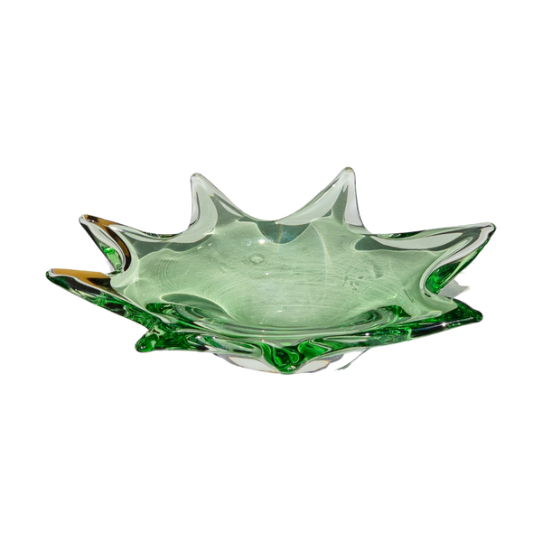 #5532 - Large green oval murano bowl