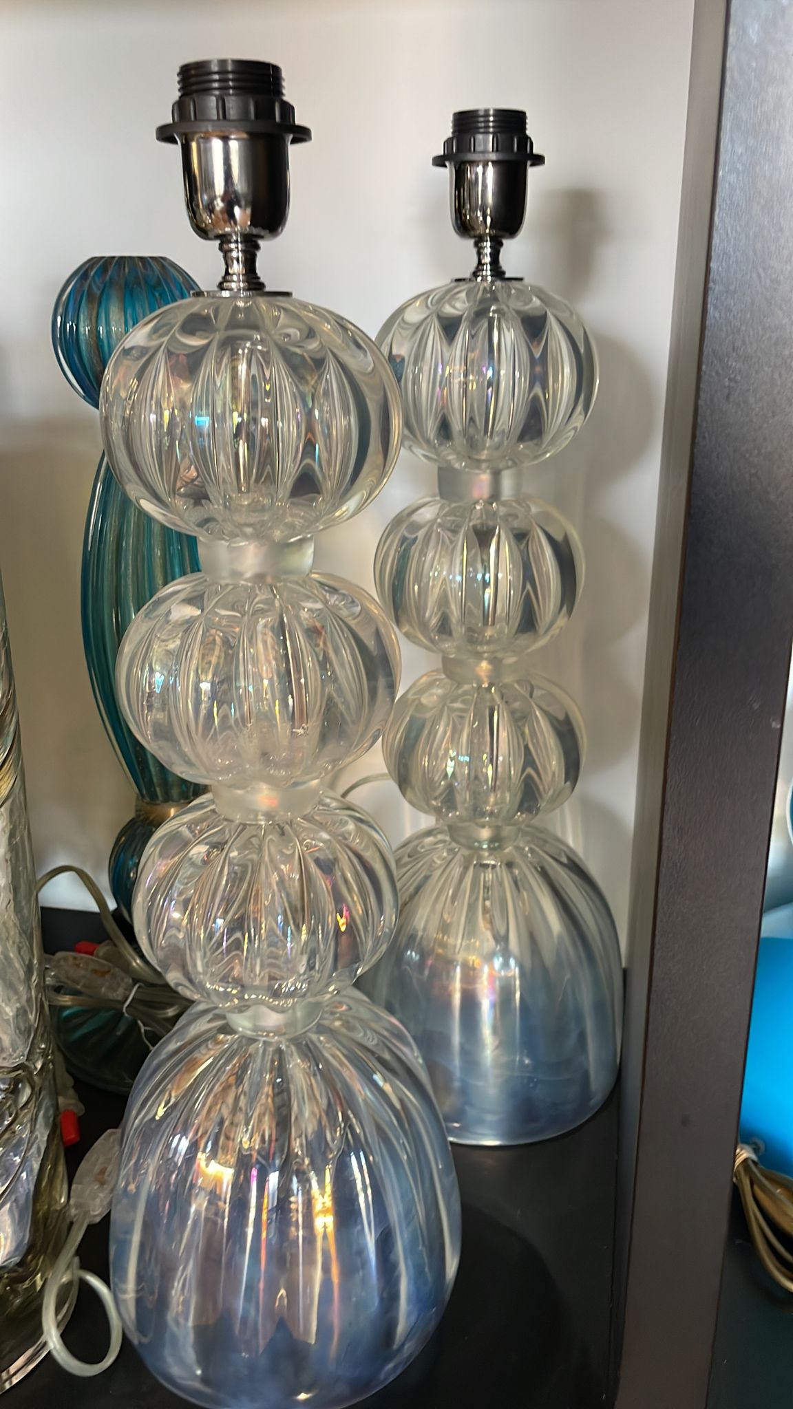 #7901-UIGG - Pair of Murano Lamps