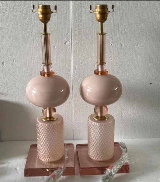 #7907-CIGG - Pair of Murano Lamps