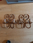 #8757 - sconces iron gold pair