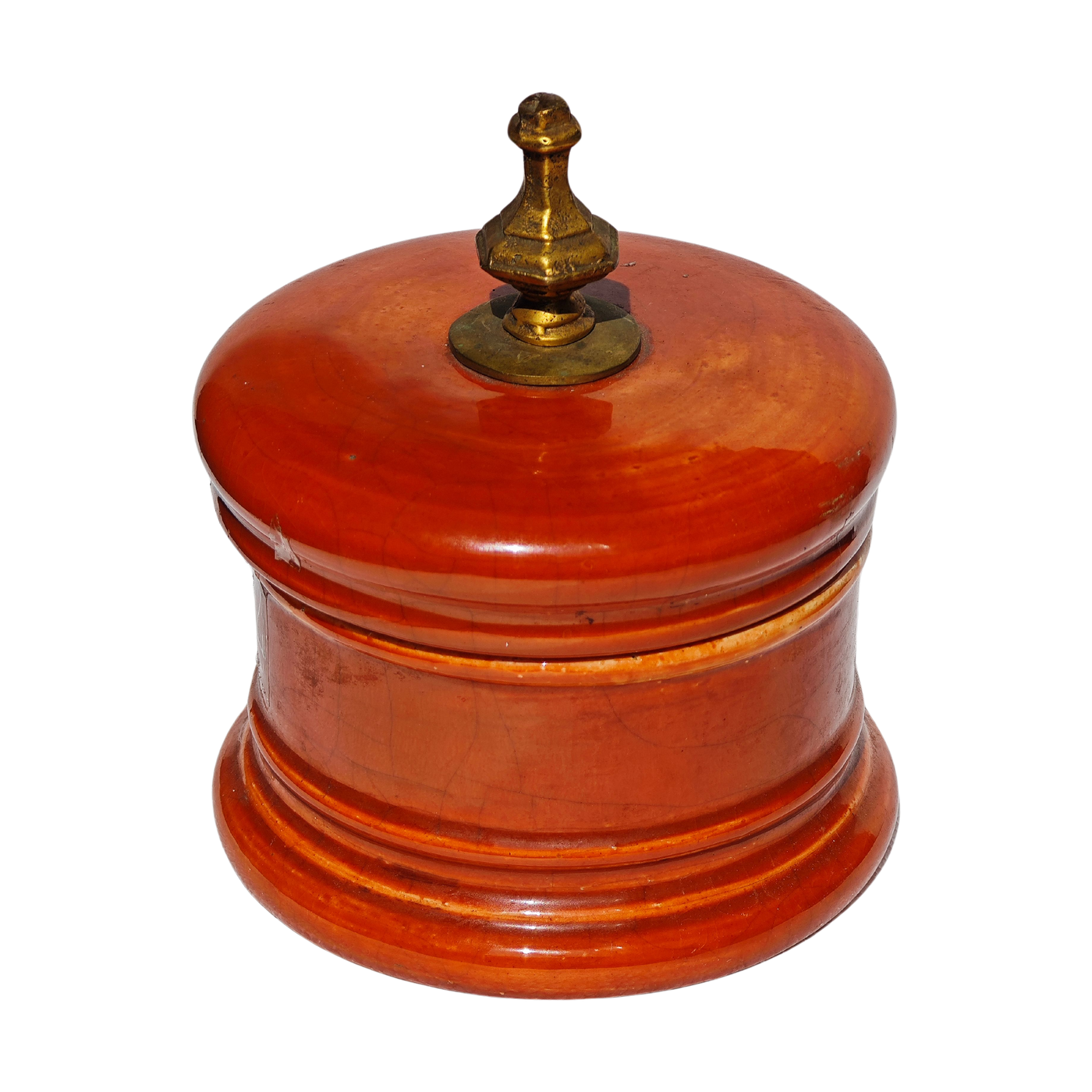 #5527 - Orange jar with lid