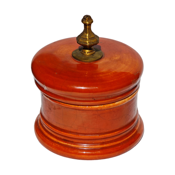 #5527 - Orange jar with lid