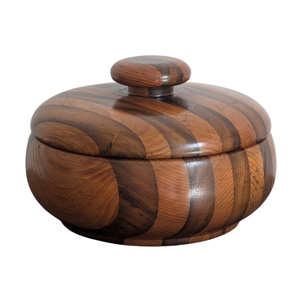 #7309 - Lidded wood bowl